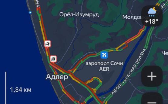 Трассу из Адлера в Сочи затопило в районе Морской симфонии  …