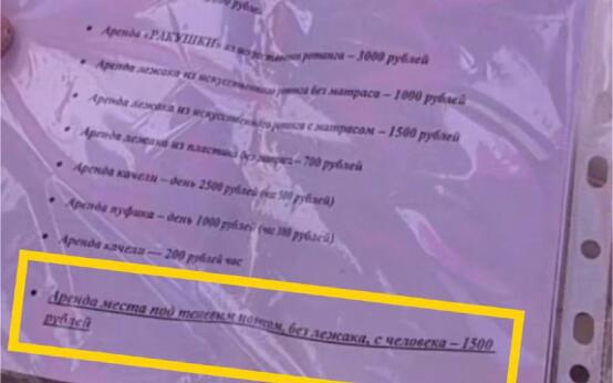 Аренда тени на пляже в Адлере стоит 1,5 тысячи рублейЗа эти …